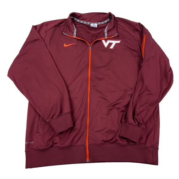 Nike Jackets & Blazers - Virginia Tech Hokies Jacket Men Large Nike Dri Fit Track Suit Warm Up Maroon *